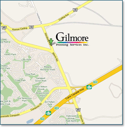 Map of Gilmore Printing Services Location